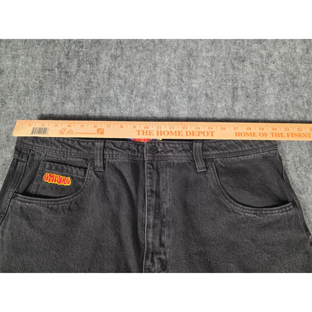 Zumiez Empyre Relax Skate Jeans Mens Washed Black Baggy Wide Leg Raw Hem Denim - Picture 7 of 12